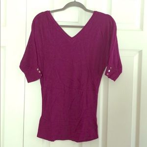 White House Black Market Purple V-Neck Sweater